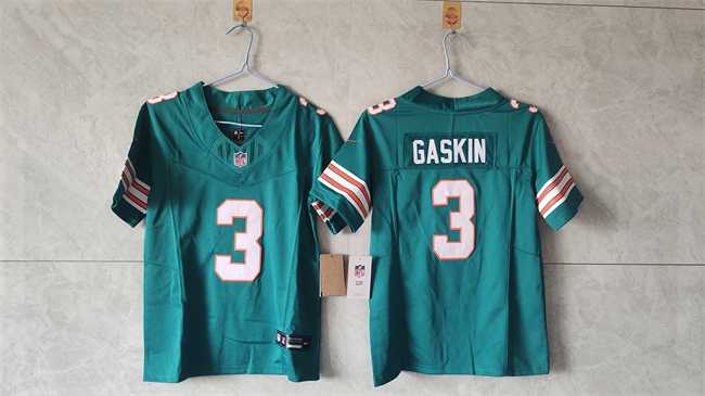 Women%27s Miami Dolphins #3 Myles Gaskin Aqua 2024 F.U.S.E Vapor Untouchable Stitched Jersey->las vegas raiders->NFL Jersey